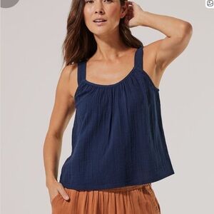 Pact Maritime Navy Double Gauze Sway Tank Small